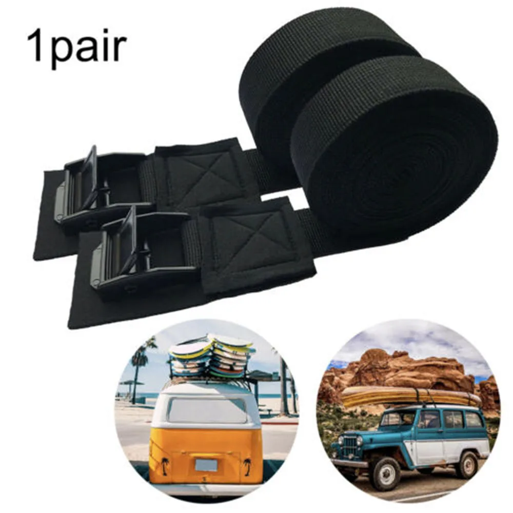 2PCS 9.8 Ft Tape Car Roof Rack Belt Kayak Cam Buckle Lashing Strap Luggage Strap Auto Lashing Straps With Buckle