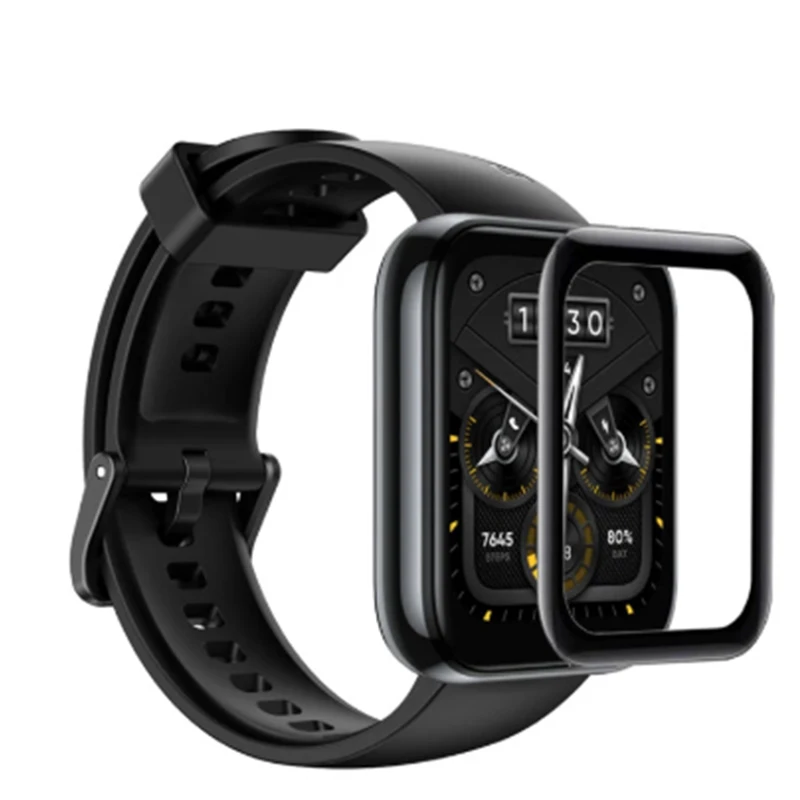 BEHUA-3D 곡선 가장자리 필름, Realme Watch 2 프로 스마트 시계 액세서리, 전체 커버 화면 스크래치 방지 보호 필름, 투명