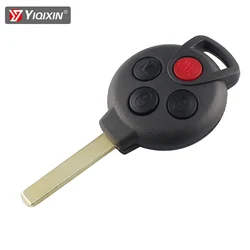 YIQIXIN 4 Buttons Emote Car Key Shell Case Cove For Mercedes Benz City Coupe Cabrio Smart Fortwo 451 2007 2008 2009 2012-2013