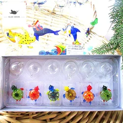 Custom handmade murano floating glass Sea turtle miniature Figurines aquarium decoration charms pendant marine animals statues