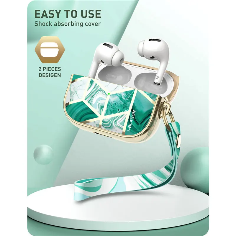i-Blason Cosmo Case Designed For Airpods Pro,360 Degree Protective Marble Case Cover Compatiable with Apple AirPods Pro (2019)