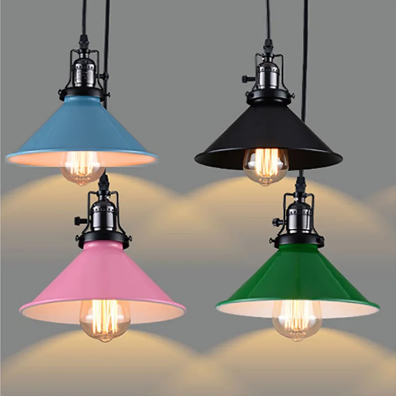 

Retro industrial style Single head E27 pendant light Macaron restaurant light fixture Creative Rotary Switches AC110V AC220V