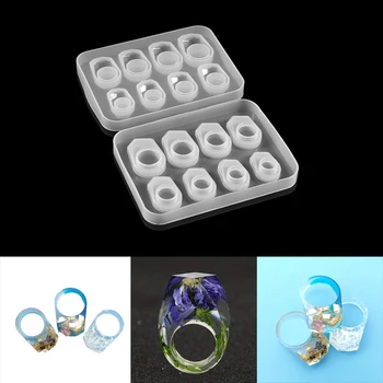 1 adet DIY kristal epoksi yüzük silikon kalıp UV reçine kalıpları yüzük takı kalıpları DIY takı aksesuarları epoksi reçine araçları