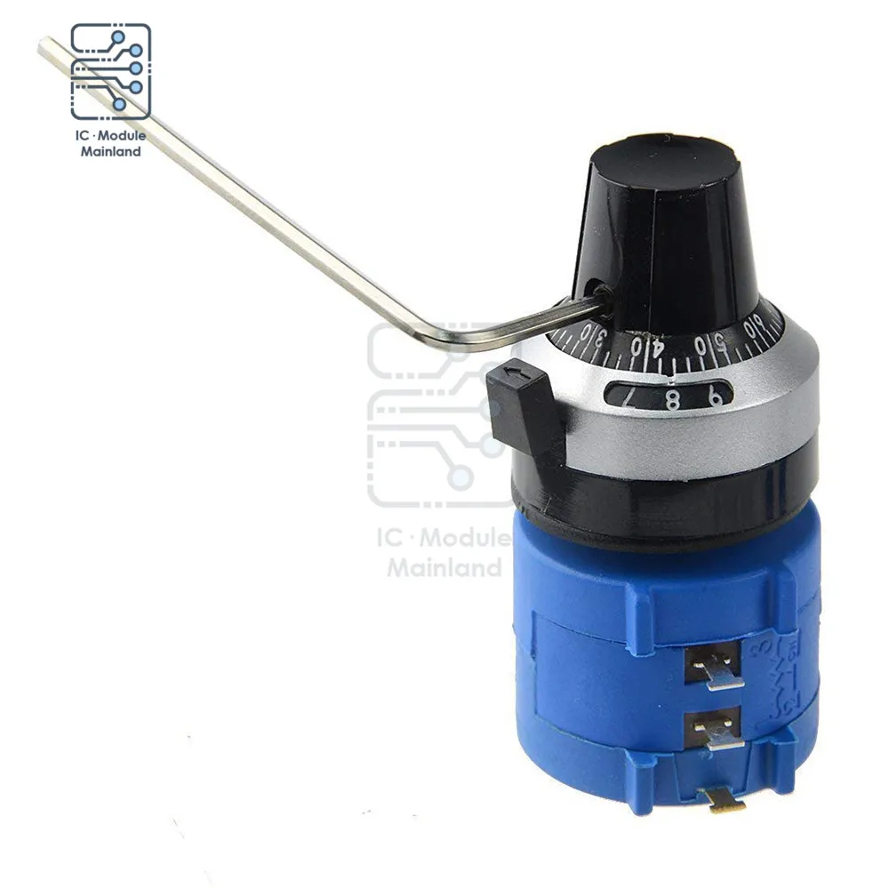 3590S Wirewound Potentiometer 500R 1K 2K 5K 10K 20K 50K 100K Ohm with High Precision 10 Turns Rotary Potentiometer Dial Knob