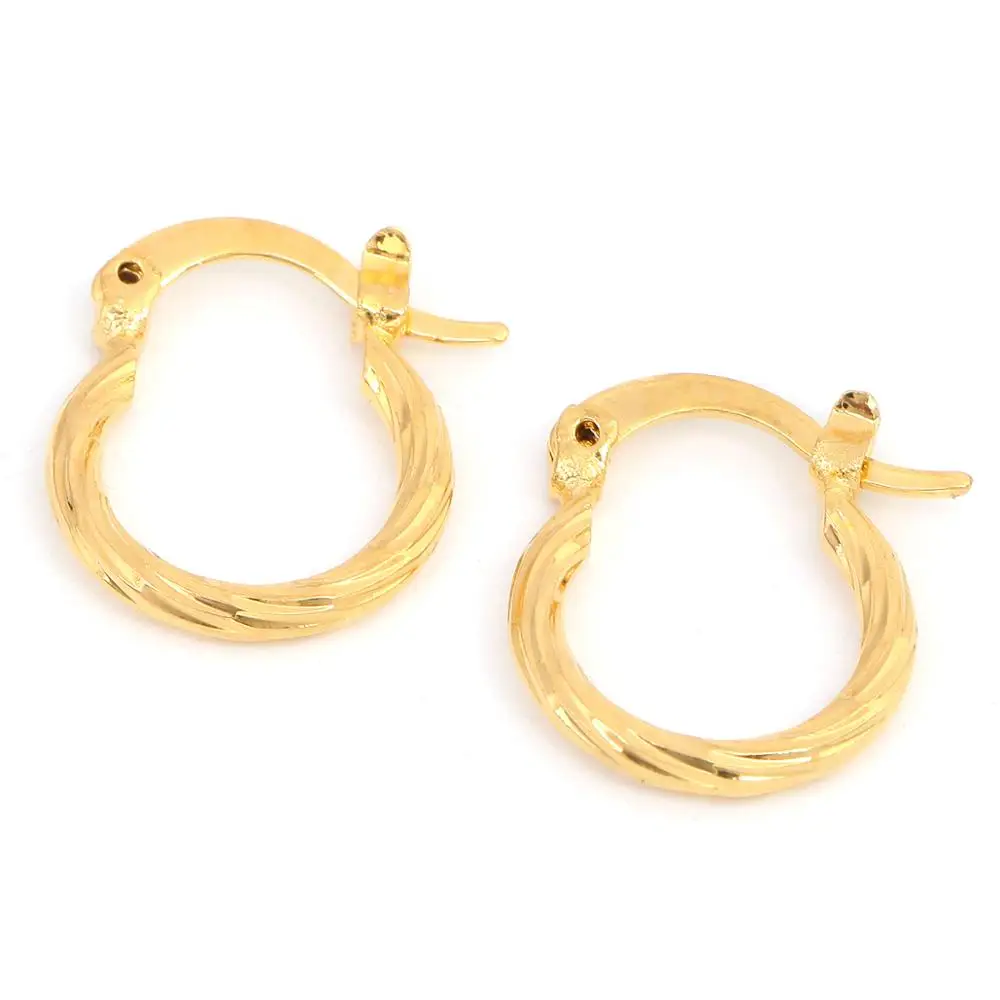 Classical Linear Hoop Earrings Simple Style Earrings Jewelry Gold Color Metal Earrings