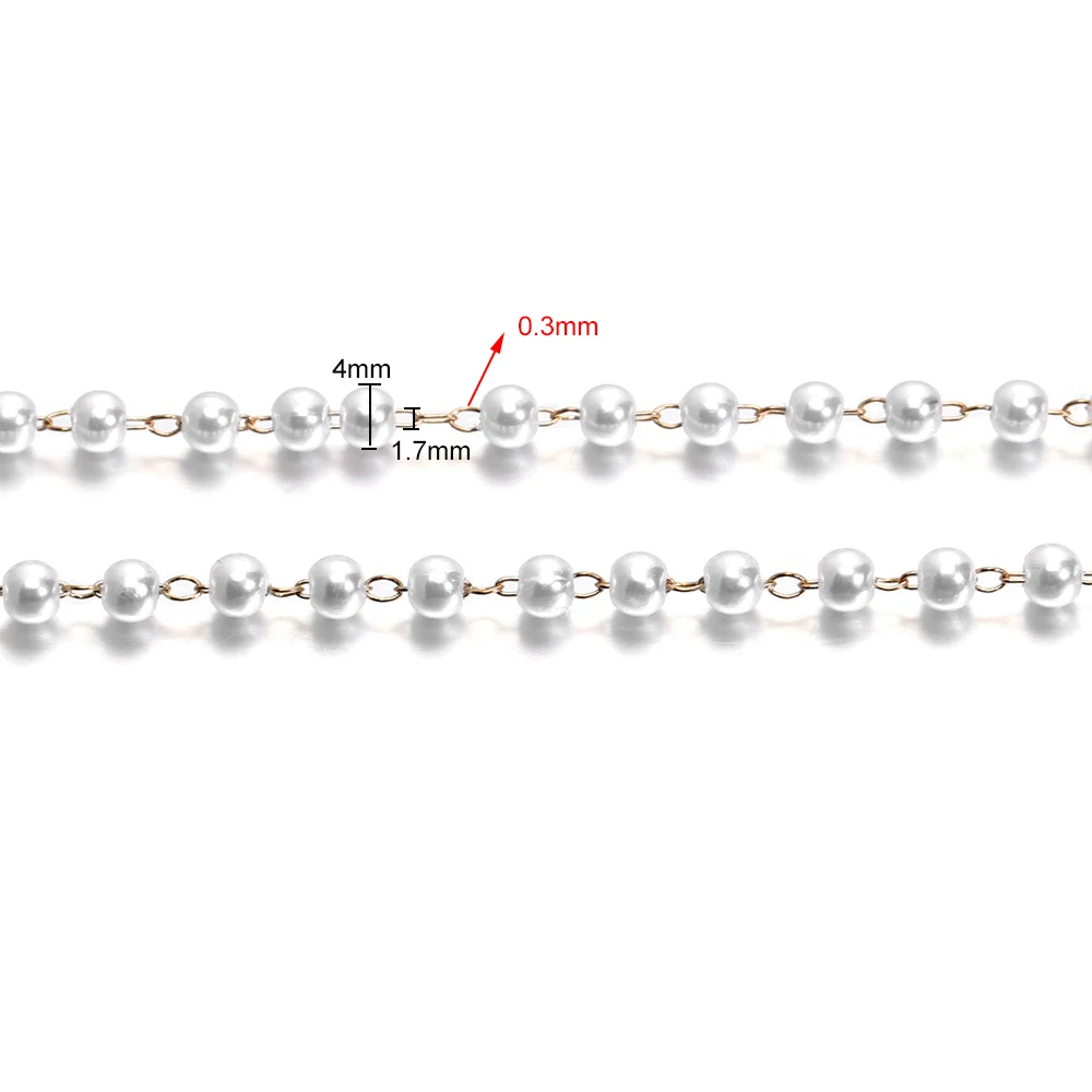 50-500cm ABS Pearl Chain Iron Chains Handmake Chain for DIY Jewelry Making Necklace Bracelet Accessories