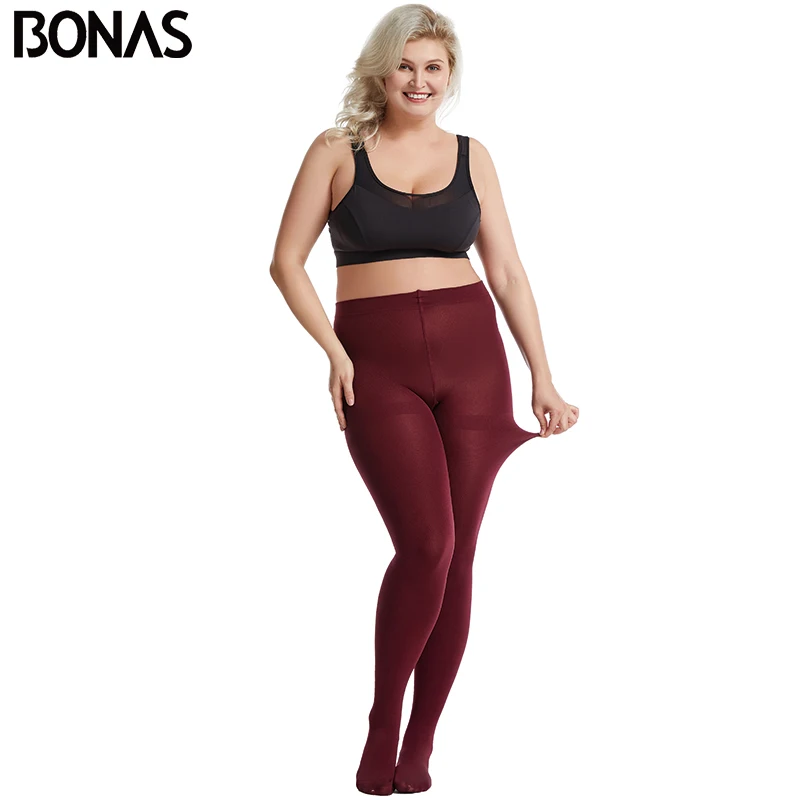 BONAS Thick Tights Velvet Pantyhose Women Autumn Winter Tights Female High Elastic Waist Warm Plus Size Pantyhose Warm Leggins