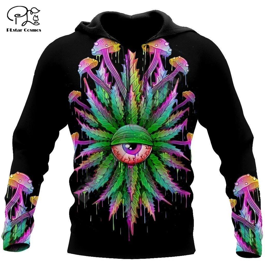 PLstar Cosmos 3D Print Hemp Weeds Royal Hippie Colorful Abstract Funny Men/Women Harajuku Streetwear Zip Hoodies/Sweatshirt-a14