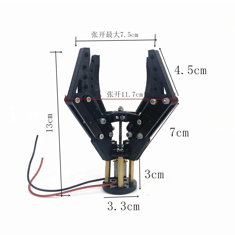 アクリルメカニカル爪3D印刷N20モータークランプ6v 300rpmロボットグリッパーarduinoのdiyロボットアームマニピュレータキット