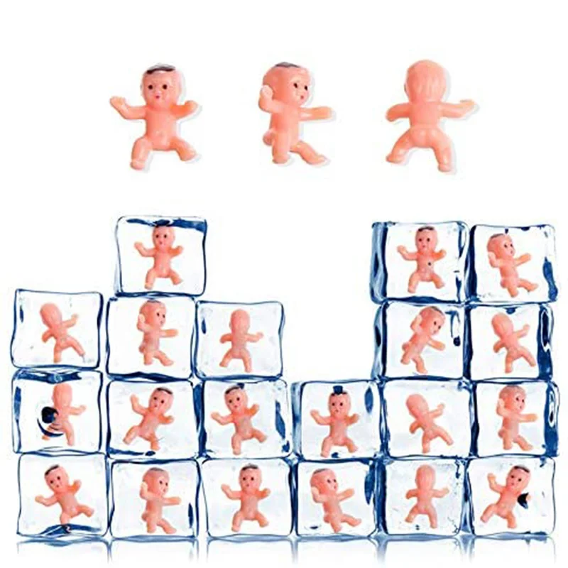 Baby Shower Games 1 Inch Mini Plastic Babies 10pcs/Pack Ice Cube Baby Gender Reveal Party Decoration Gift For Guest