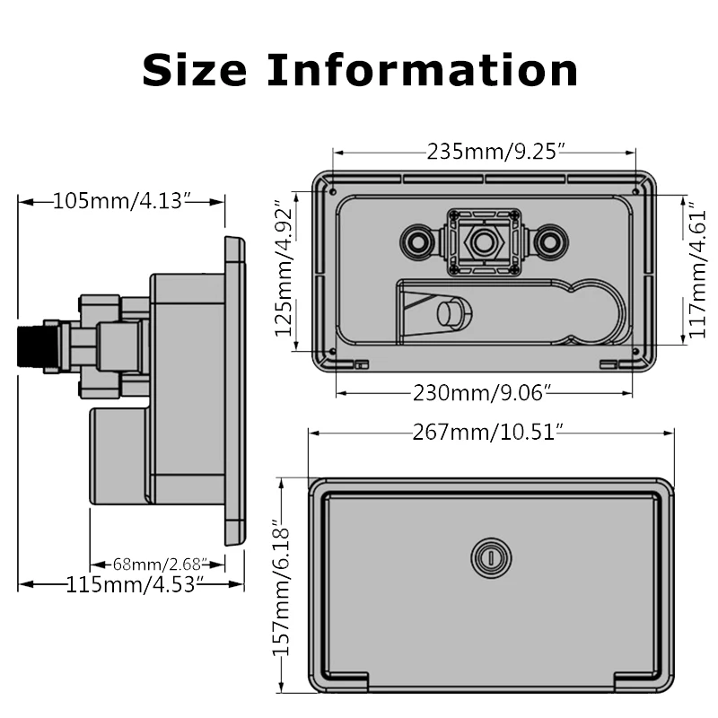 RV Caravan Exterior Shower Box Kit with Lock Hot and Cold Water Separate Switch Suitable for Motorhome Camper Shower Accessories