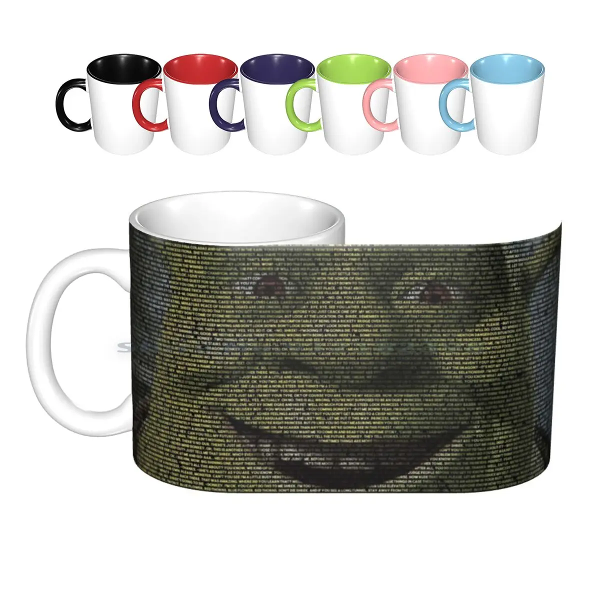 Shrek-Entire Script-With Shrek Face Ceramic Mugs Coffee Cups Milk Tea Mug Shrek Shrek 2 2 Movie Review Cinema Movie New Release