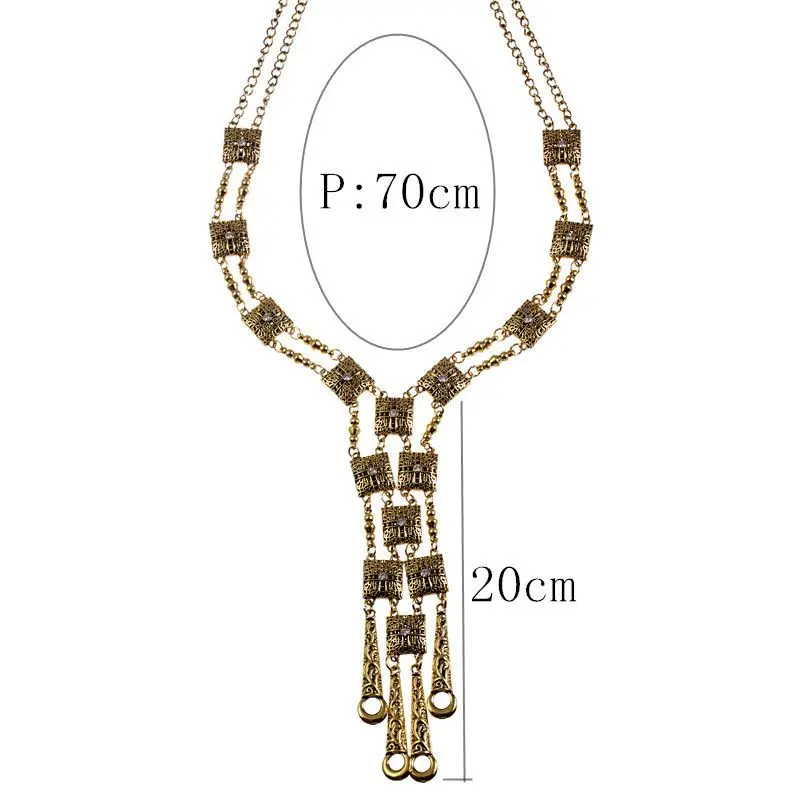 2009 New Fashion Retro Water Trickle Necklace Alloy Hand-made Long Necklace Factory Direct Selling