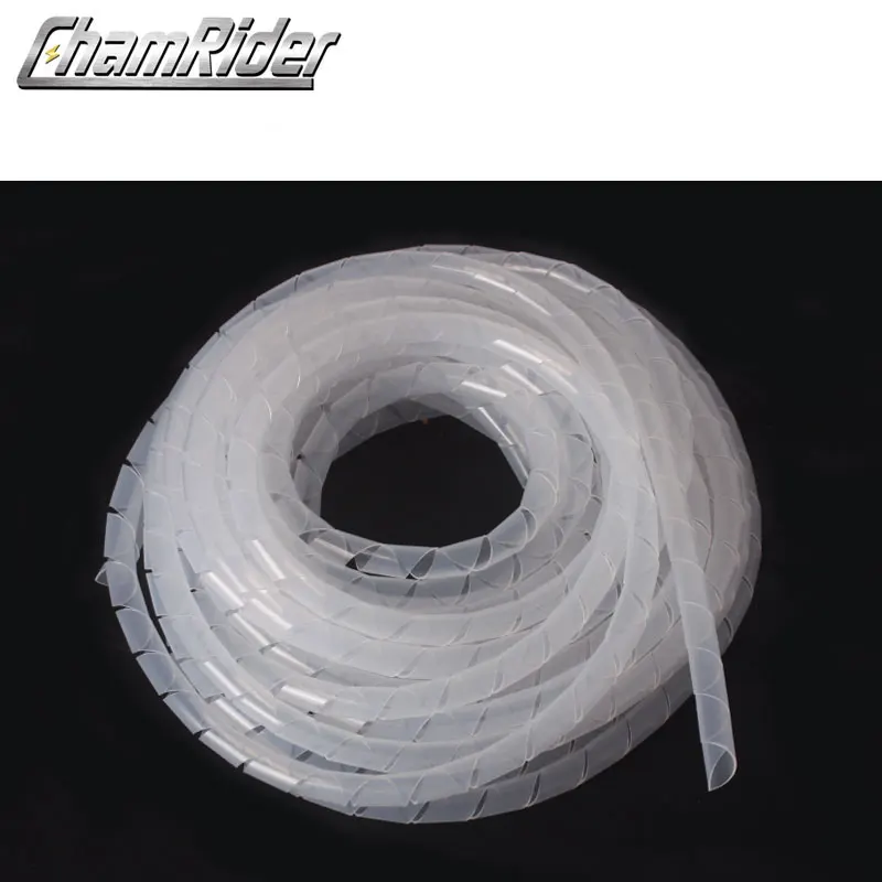 Long Spiral Cable Sleeves, Winding Pipe, White and Black, Diameter 10mm