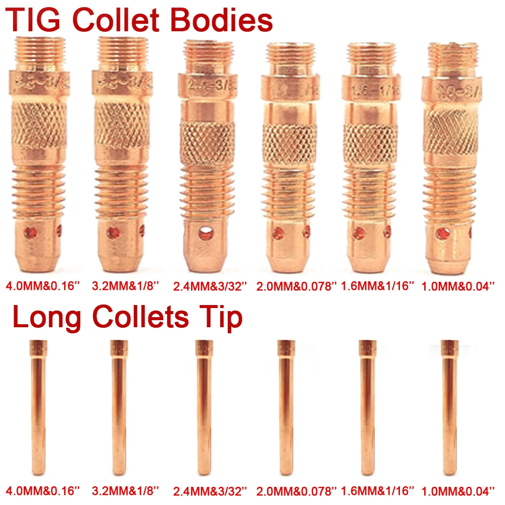 56Pcs Tig Welding Torch Kit Nozzle Collet Tips Tungsten Electrode Collet Body WT20 Tungsten Welding For Wp17 Wp18 Wp26