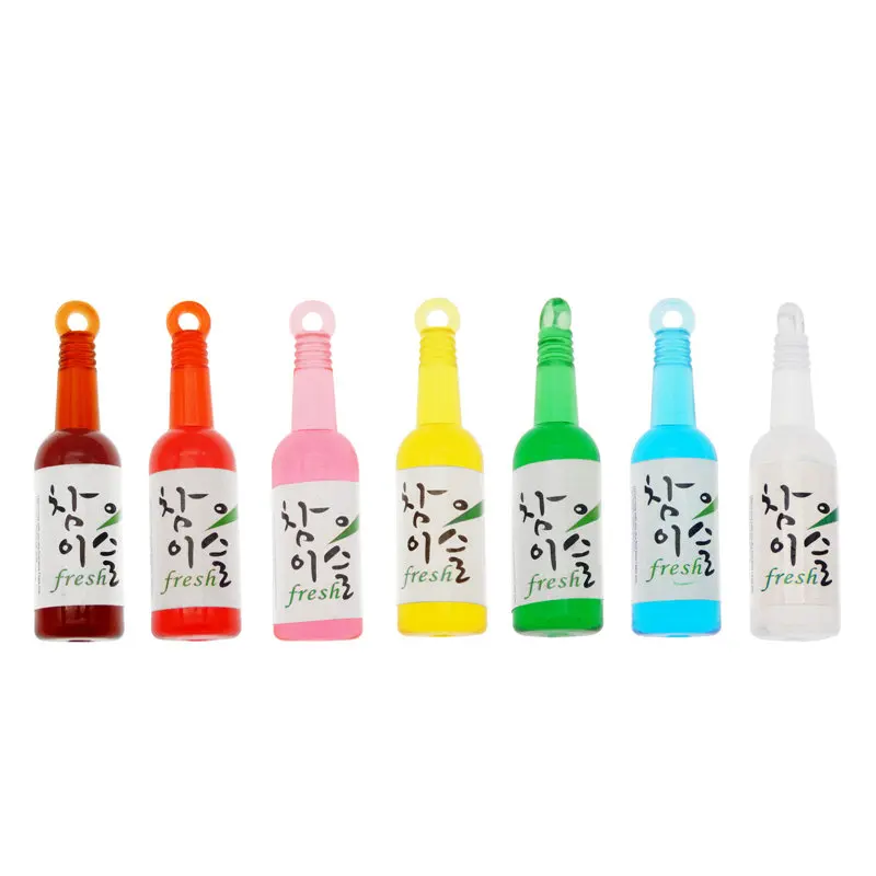 Julie Wang 10PCS Resin Korean Soju Bottle Charms Random Color Artificial Wine Drink Bracelet Pendants Jewelry Making Accessory