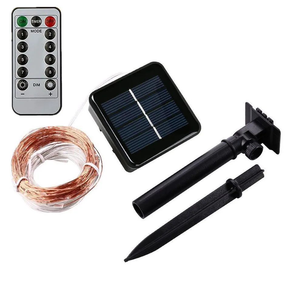 LED Outdoor Solar Lamp String Lights remote control 100/200 LEDs Fairy Holiday Christmas Party Garland Solar Garden Waterproof