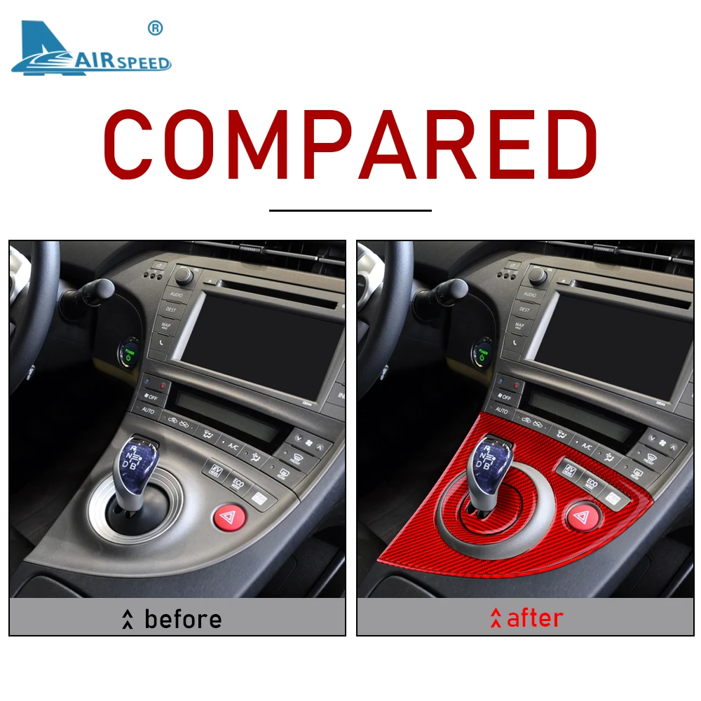 Real Soft Carbon Fiber Sticker for Toyota Prius 2010 2011 Interior Trim Car Automatic Transmission Console Gear Shift Panel
