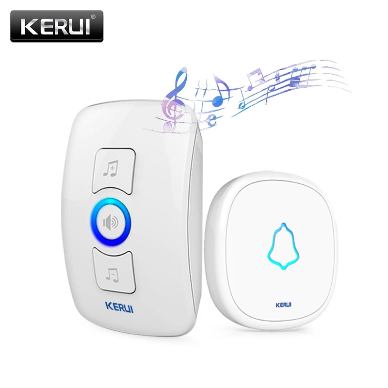 KERUI M525 Wireless Smart Home Türklingel Mit Wasserdichte Push-Taste Lange Palette 32 Songs Weiß Schwarz Tür Glocke EU AU UNS UK Stecker