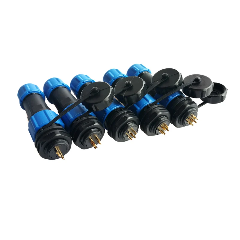 sp16 waterproof plug 2/3/4/5/6/7/9 pin plastic Male Plug & Female Socket for 6-8mm cable Panel Mount Wire connector