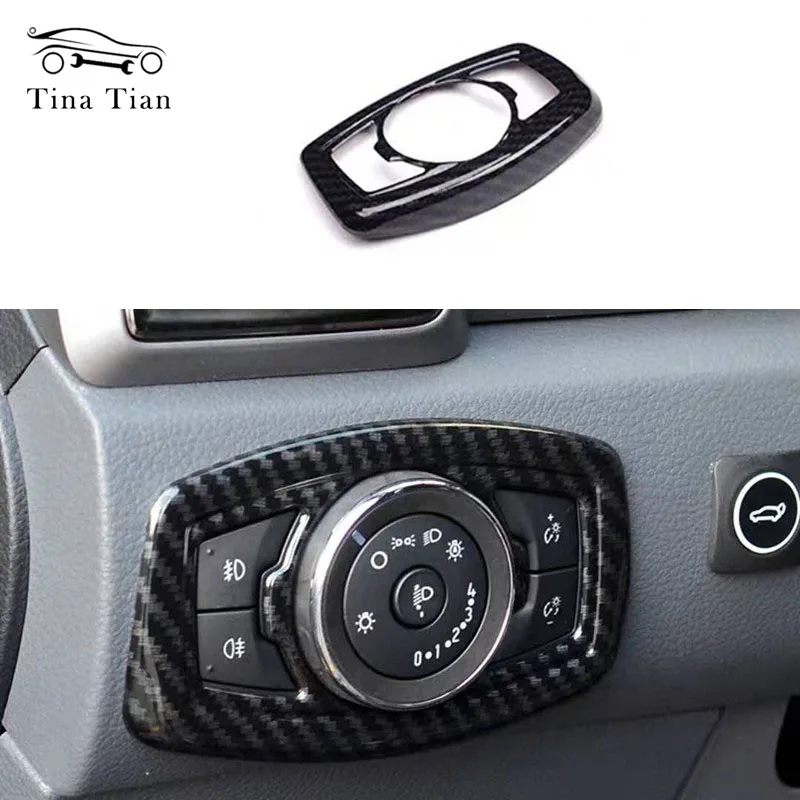 Fit for Ford Ranger Everest Endeavor 2015 2016 2017 2018 2019 Carbon Fiber Color Switch Headlight Decorative Covers Accessorie