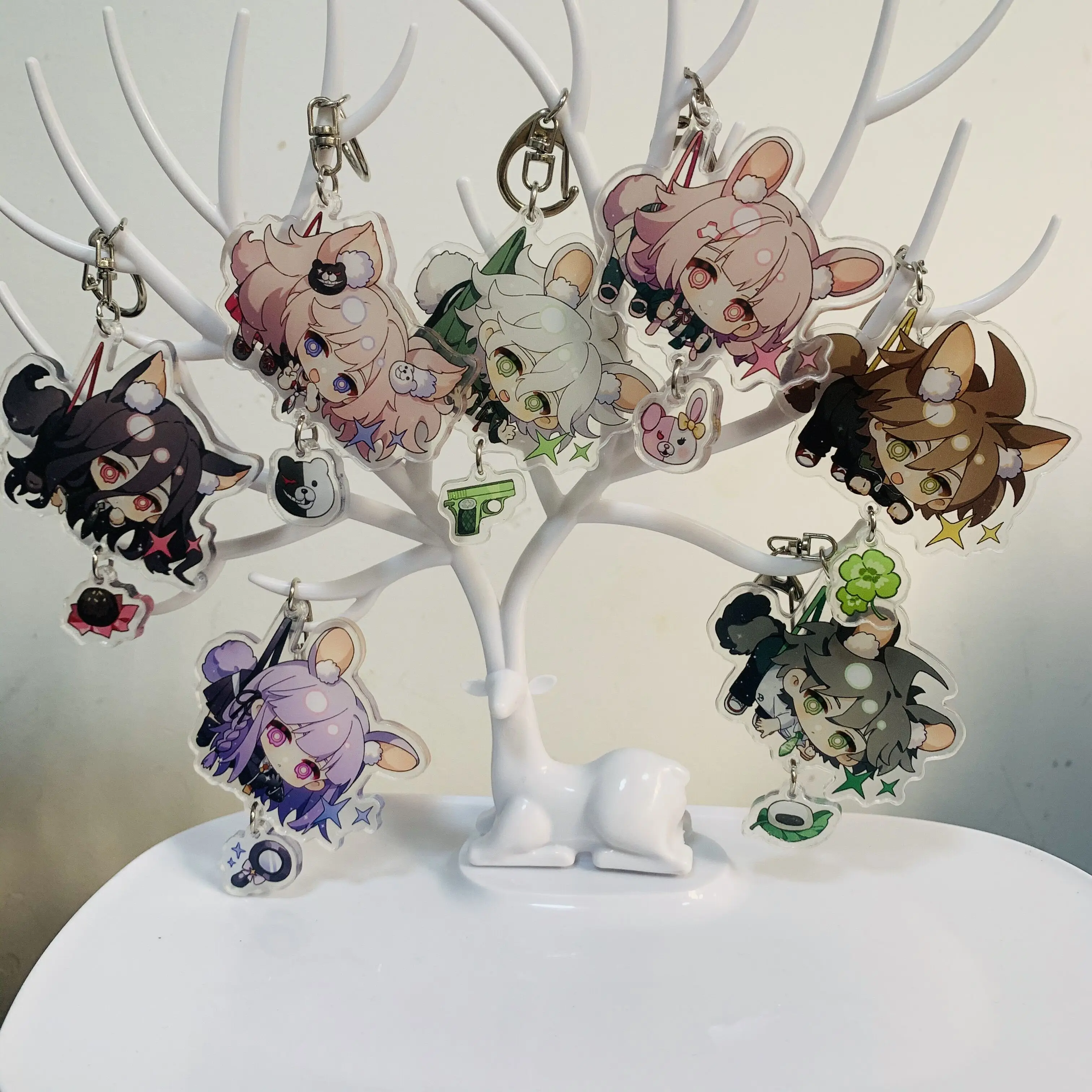 Game Danganronpa Character Model Figure Kirigiri Kyouko Nagito Komaeda Togami Byakuya Acrylic Keychain Bag Pendant Fans Gifts