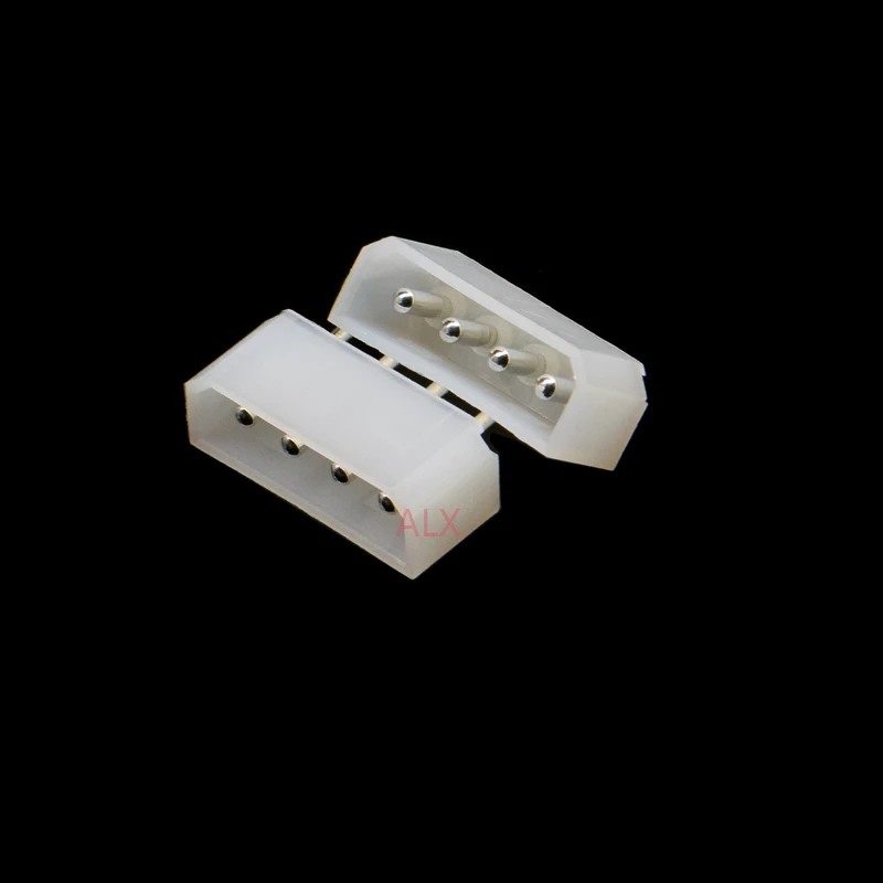 5/10PCS 5.08mm Molex White Big 4p 4d Female Socket Straight Hollow Needle for Pc Computer Atx Ide Power Connector