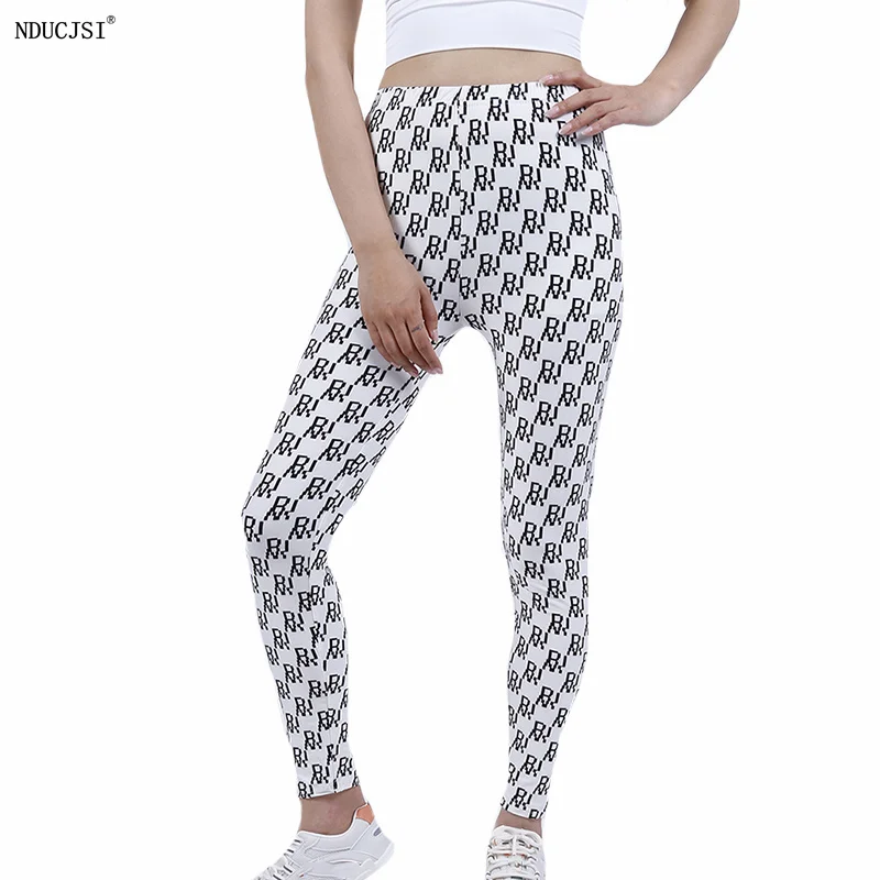 

NDUCJSI High Waist Women Pants Casual Print Sports Gym Workout Running Fitness Sports Leggins Tight Exercise Trousers Drop Ship