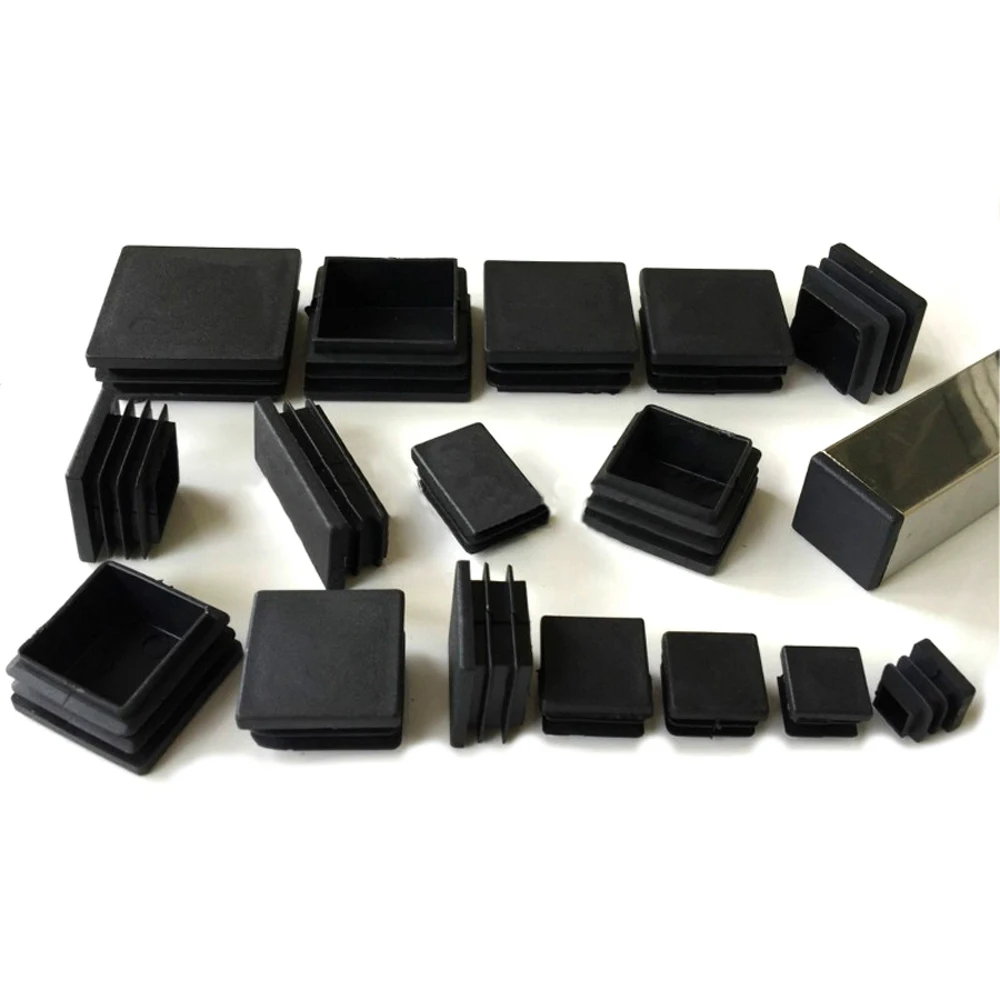 1/2/5pcs 50x50mm Square Plastic Blanking End Cap Tube Pipe Insert Plug Bung Black/White