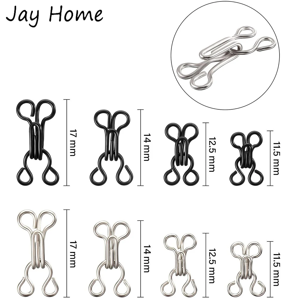 100 Set Invisible Sewing Hook and Eye Closure for Clothing Bra Jacket Hooks Replacement Sewing Craft Buckle Garment Accessories