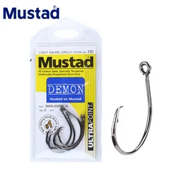 Mustad 39951 Fishing Hooks Demon Circle High Carbon Steel Fishing Hooks Sharp Strong Rustproof Sea Carp Catfish Anzuelos Pesca