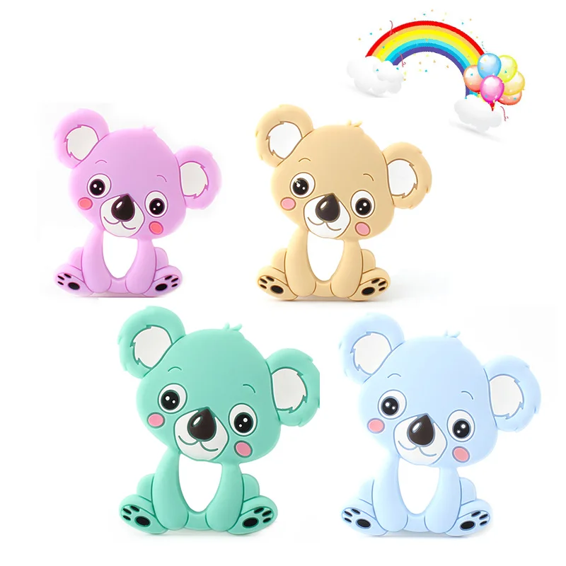 Keep&Grow Koala Silicone bead Baby Teether Food Grade Baby Teething Necklace Rodents DIY Pacifier Clip Baby Products