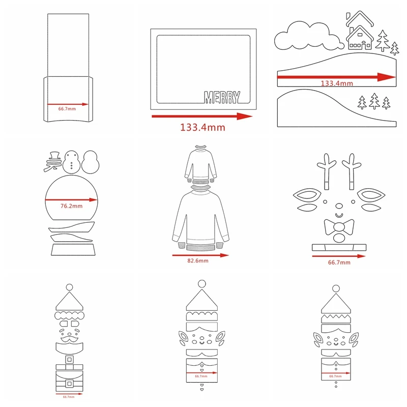 금속 절단 죽을 눈사람 크리스마스 무스 산타 클로스 엘프 나무 스크랩북 카드 앨범 만들기 DIY 공예품 죽을 잘라 2020 05