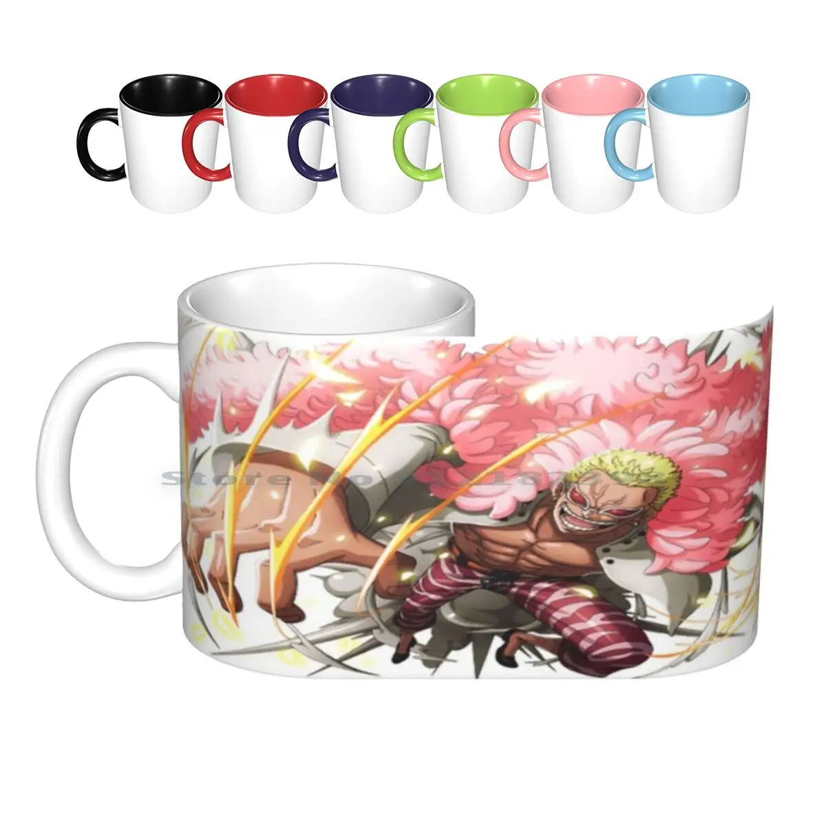 Doflamingo Ceramic Mugs Coffee Cups Milk Tea Mug Doflamingo Luffy Monkey D Luffy Hat Mugiwara Strawhat Creative Trending