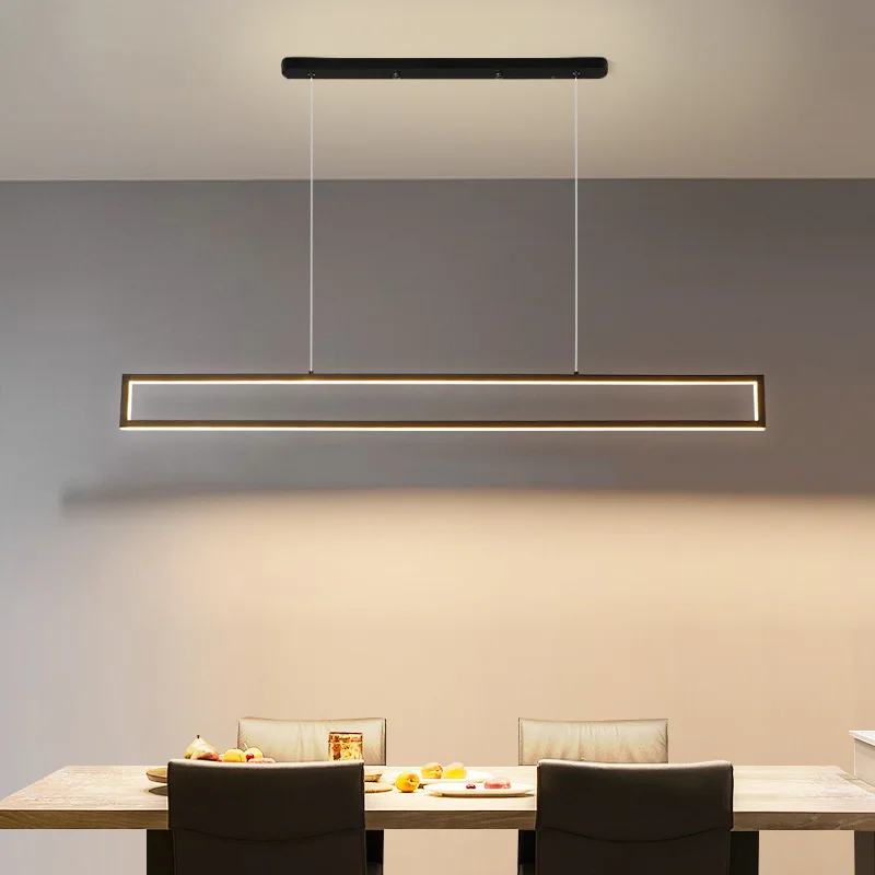 Luces Led colgantes modernas para comedor, sala de estar, cocina, oficina, Bar, cafetería, iluminación interior rectangular para el hogar, lámparas