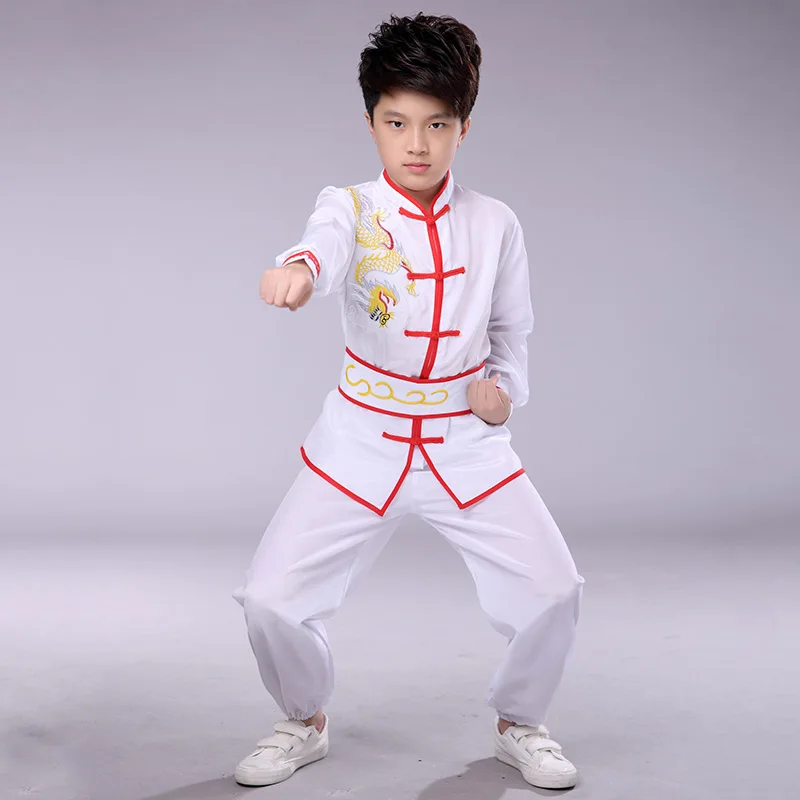 Chinese Traditional Wushu Clothing Children Kungfu Tai Chi Costumes outfit  Martial Arts Stage Performance uniforms  boys girls