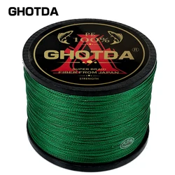 GHOTDA X4 1000M 500M 300M 100M 4 Strand 10-120LB Braided Fishing Line PE Multifilament Braid Lines Lake River Fishing