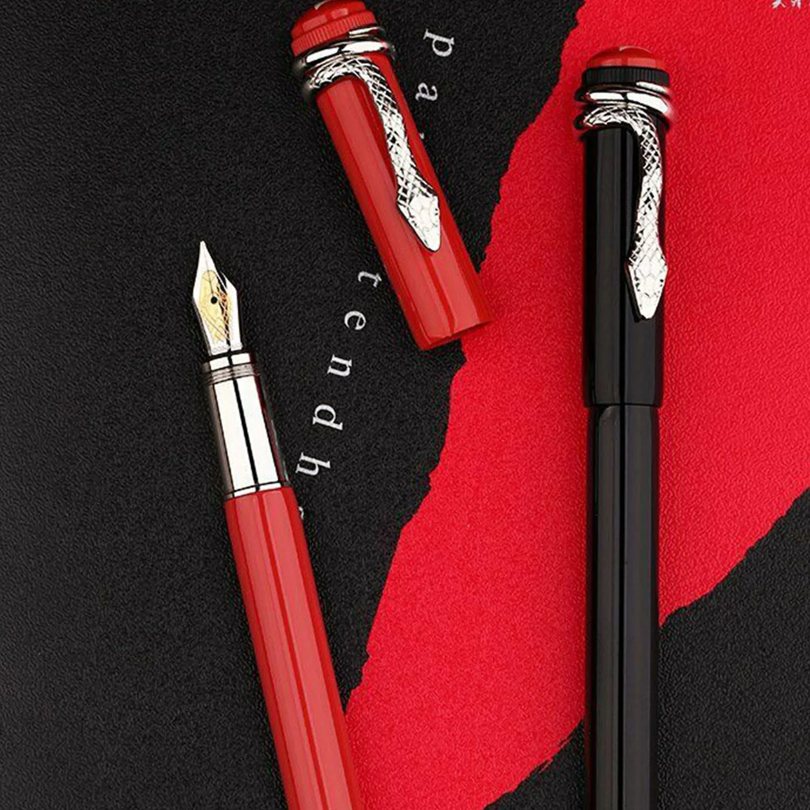 F9ปากกาโลหะงูแมงมุมลูกสูบF Nib 0.5มม.ปากกาของขวัญ