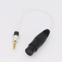 Nowy HIFI z włókna węglowego 4.4mm wyważone męski na 4-Pin zbalansowane XLR żeński Adapter Audio kabel 4.4mm do XLR przewód łączący