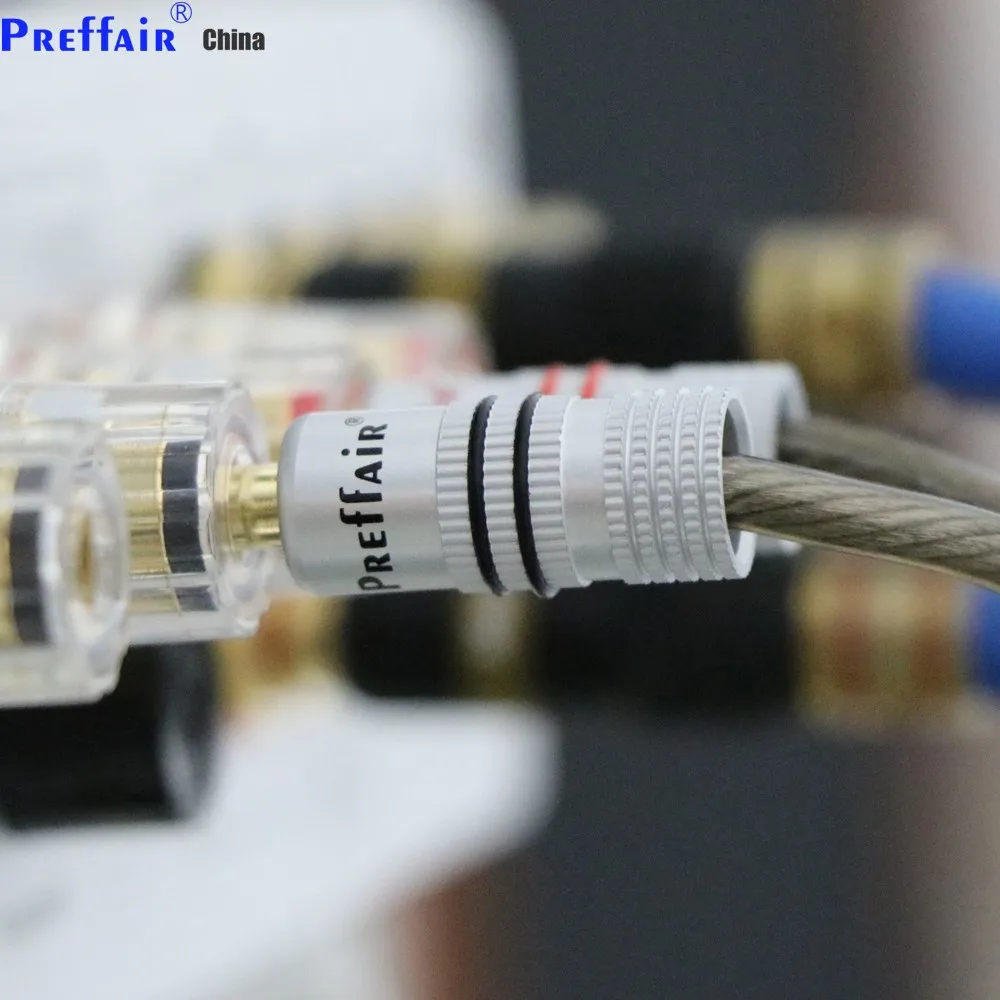 Preffair BA1468 4mm cerrado tornillo 24K chapado en oro conector tipo Banana para altavoz conectores para cable de altavoz de la pared Placa de adaptador de extensión