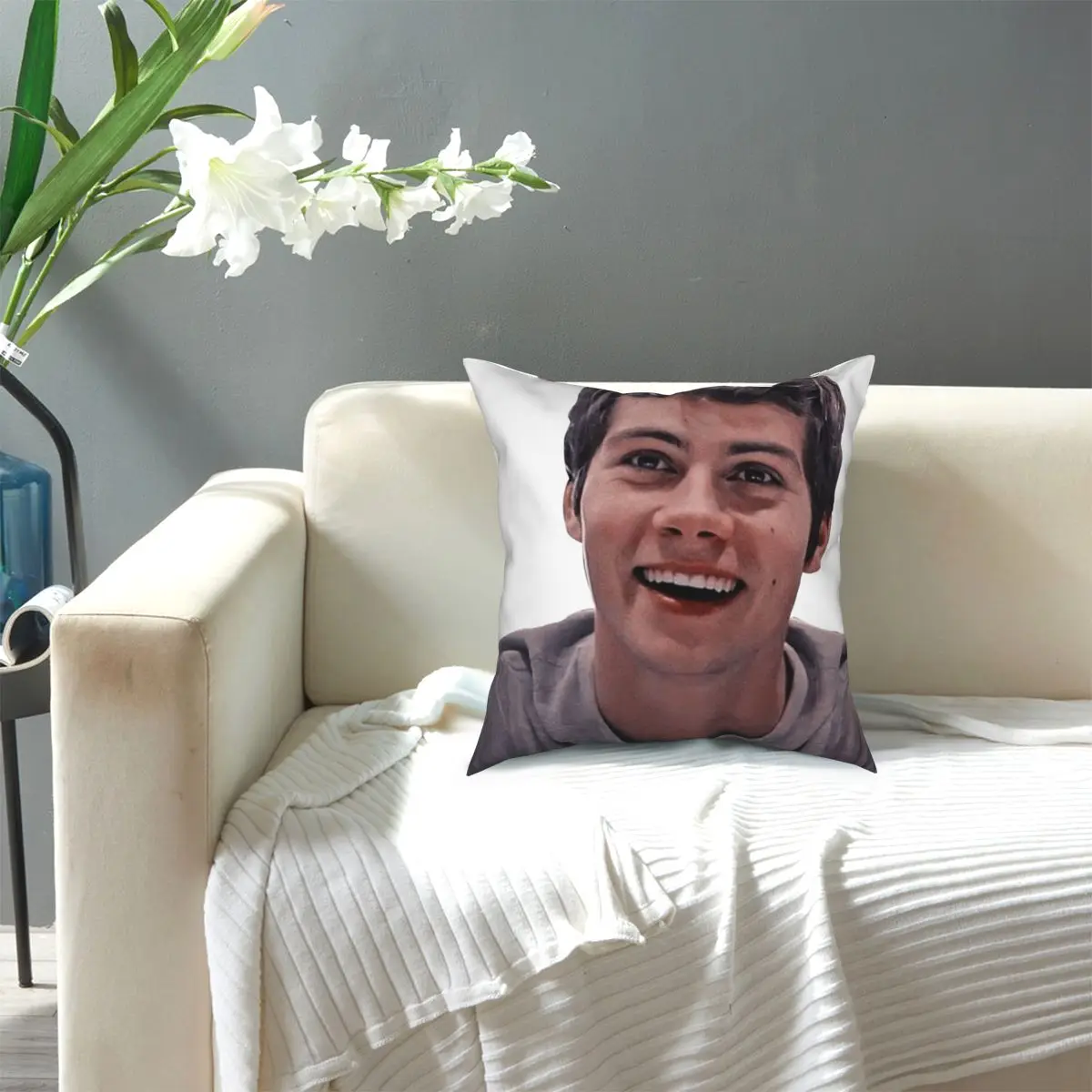 Smiling Dylan O\'Brien Pillowcase Cushion Cover Gift Teen Wolf Maze Runner Thomas Throw Pillow Case Cover Home 40*40cm