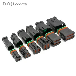 1/5/10/Sets 2/3/4/6/8/12 Pin Deutsch DT04-2P-E005 Type Automobile Connector Black Flat Cover Male Female Plug DT06-2/3/4/6/8/12S