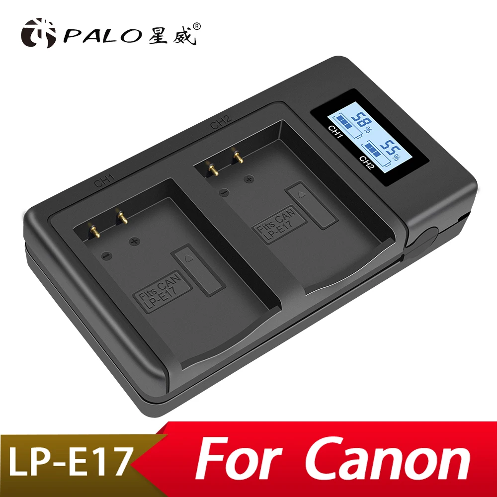 Perio-デュアルUSB充電器バッテリー充電器,LP-E17 lpe17,e ios 200d m3 m6 750d 760d t6i t6s 800d 8000d kiss x8i