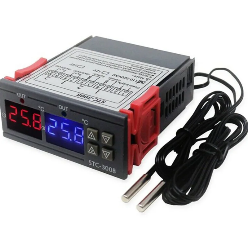 Imagem -01 - Computador Display Digital Inteligente Controle Duplo Controlador de Temperatura Eletrônico Alarme Sensor Ntc Stc3008 computador display digital inteligente controle duplo controlador de temperatura eletronico alarme sensor ntc stc3008 01