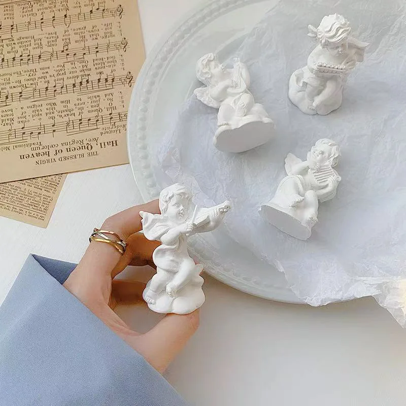 

Mini Cherub Sculpture Plaster Mythology Head Small Angelet Photo Shoot Posing Background Ornaments for Photography Props