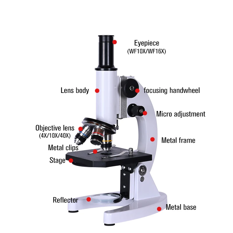 zoom 640X HD Monocular Biological Microscope Science Experiment Student School education science laboratory Lab eyepiece 10x 16x