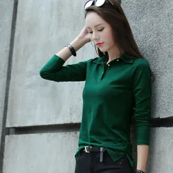 New Polo Shirt Women Autumn Winter Long Sleeve Cotton Sports Shirts Korean Golf Clothes Female Casual Tops Tees Fashion Pullover