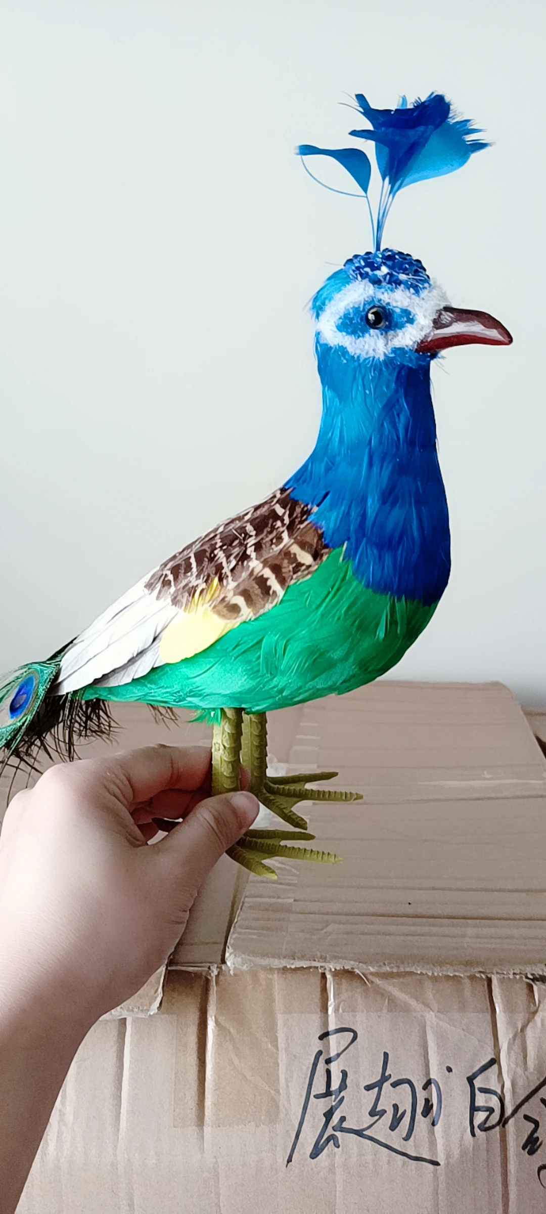 40cm Realistic Peacock Model Simulation Craft - Foam & Feather Home Decor Unique Gift Non-toxic