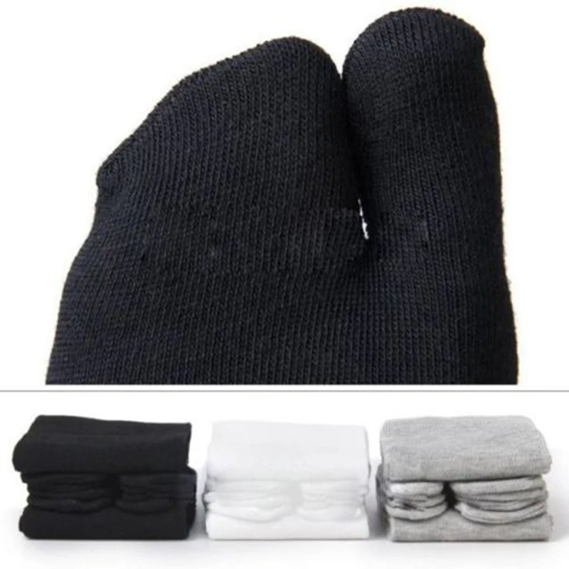 Bambou japonais hommes et femmes été fibre deux doigts chaussettes noir Kimono bascule sandale fendu Ninjia blanc Tabi orteil chaussettes