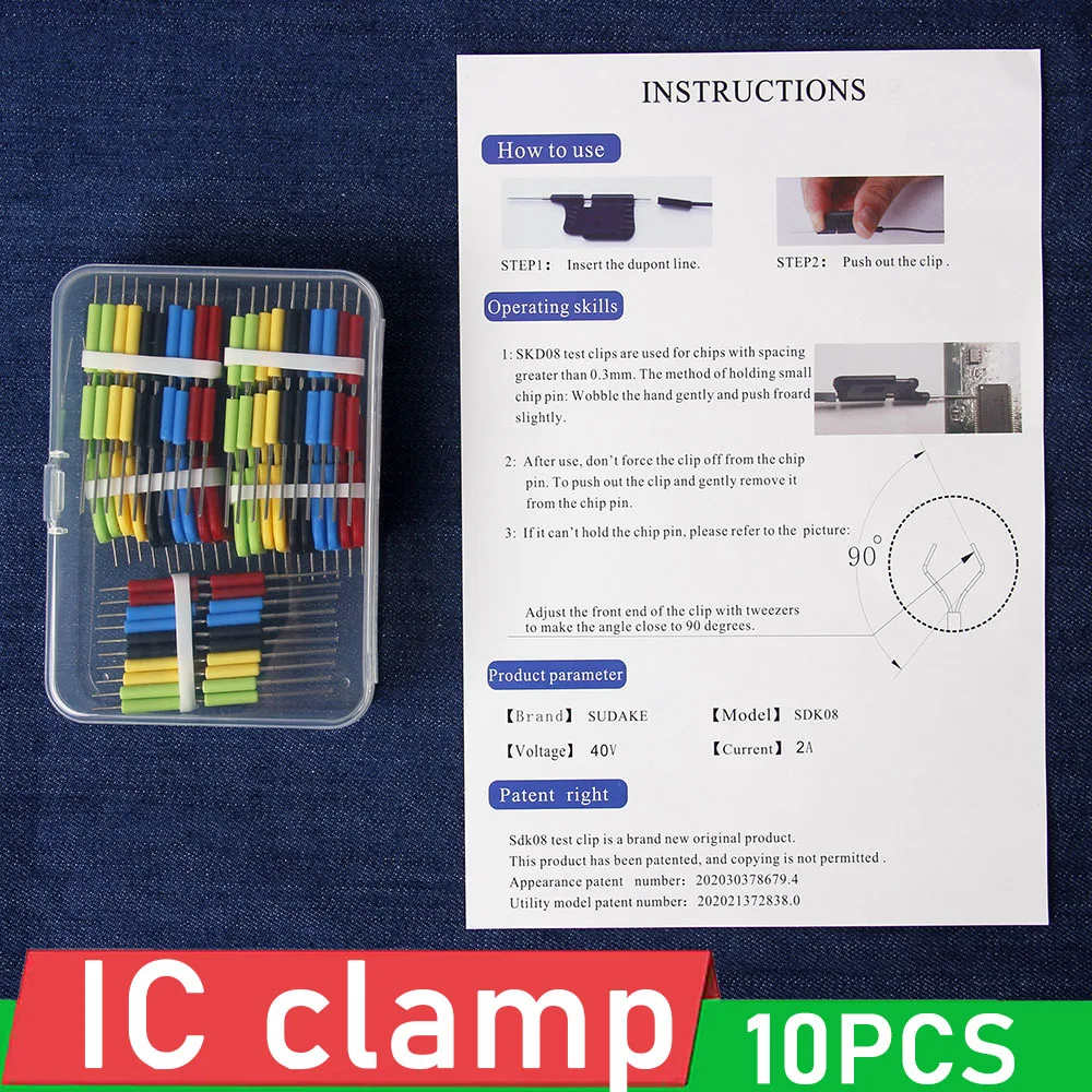 10pcs/set Universal Chip micro IC clamp SOP SOIC TSOP MSOP SSOP SMD IC Test Clip Socket Adpter Programmer for logic analyzer